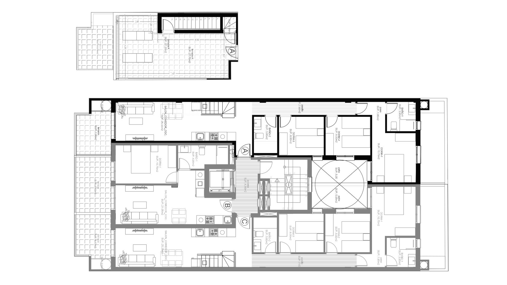 Apartment floor plan, 3 bedrooms in INTERCOSTA BAHIA CENTER No. 6