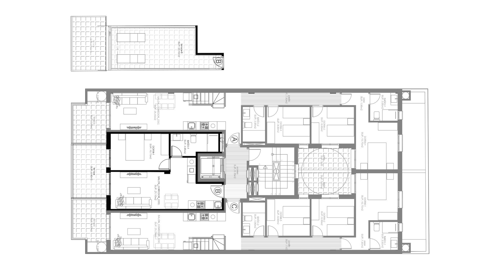 Apartment floor plan, 1 bedroom in INTERCOSTA BAHIA CENTER No. 4